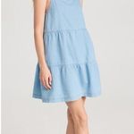 Z Supply  Daniela Blue Chambray Square Neck Strap Tiered Denim Jeans Dress Sz XS Photo 2