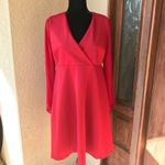 Motherhood Womens Dress Size Medium Red Sheer Sleeve Taylor Maternity NEW Photo 4