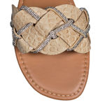 Yoki Alabama Women's Braided Rhinestone Flat Sandals in Beige 9 NIB Photo 2