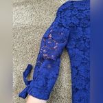 Vince Camuto Royal Blue Floral Lace Long Sleeve Dress Photo 9