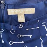 Banana Republic Navy Blue White Vintage Skeleton Keys Print Circle Skirt Size 0 Photo 4