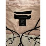 Tahari  Pink 100% Linen Button Down Roll Tab Sleeve Tunic Size M Photo 3