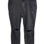 Abercrombie & Fitch Abercrombie 90s Straight Ultra High Rise Jeans Black Distressed 35 Long 20L New Photo 0