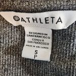 Athleta  Gray Ribbed Knit V-Neck Women's Henley Top Size Small Gray Henley Photo 5