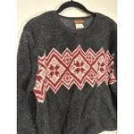 Vintage Palmetto's Fuzzy Fleece Fair Isle Sweater Gray Nordic Size Large Photo 1