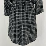 Topshop Grid Print Roll Tab Sleeve Mini Shirt Dress Black White Size 2 Photo 6