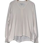 Athleta  Women’s Size S Ivory Cream Cozy Soft Rise V-Neck Sweatshirt Photo 2