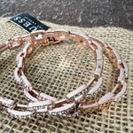 Guess NWT Rose Gold Tone Chain Link Bracelet Set with Rhinestones Photo 0