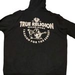 True Religion Black Zip-Up Hoodie with Logo Photo 1