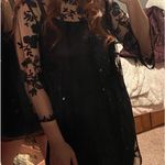 JustFab Floral printed sheer black dress Photo 0