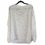 Agnes Orinda‎ Lace Blouse Criss Cross V Neck Long Sleeve Top White 2X Size XXL Photo 1