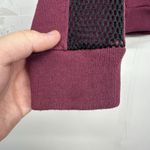 Victoria's Secret Victoria’s Secret PINK Hoodie Women’s Small Maroon Black Mesh Trim Zip Up Photo 3