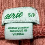 Aerie  Coral Ribbed Pocket Lounge Shorts Size S P Cotton Drawstring Waist Photo 2