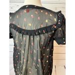 Modcloth  Blouse Prairie Shirt Short Sleeve Sheer Button Front‎ Puff Sleeve Small Photo 10