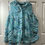 Lane Bryant  Women's Blouse 20 Size Butterfly Kaftan Tropical Photo 2