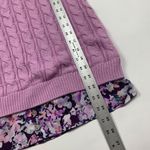 The Limited  Womens Medium Lilac Cable Knit Sweater With Floral Hem Photo 7