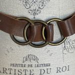 Candie's Y2K Vintage Genuine Italian Leather Belt Brown Circle Brass Buckle Large Photo 1
