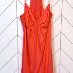 American Eagle Outfitters Women Large Coral Eyelet Ruffle Racerback V neck Dress Photo 7