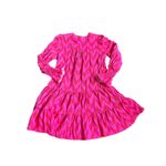 Pomander Place Hot Pink Ikat Kenzo Dress Tiered V Neck Long Sleeve Mini XS Photo 7