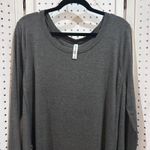 Zenana Premium  Charcoal Gray Long Sleeve Tunic Top with Side Buttons Size 2X Photo 2