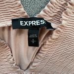 EXPRESS Blouse Shirt Womens Small Pink Smocked V Neck Long Sleeve Bodice Drape Photo 3