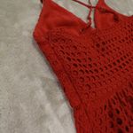 Abercrombie & Fitch Red Burgundy Crochet Knit Cross Back Mini Dress size Small Photo 2