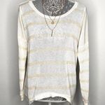 Big star BUCKLE | TEE BY Women's Metallic Striped Shark Bite Hem Sweater Size XS Photo 0