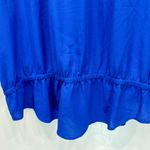 Chico's Chico’s Royal Blue Blouse with Silver & Brass Studs Around the Keyhole Neckline Photo 4