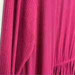 Hooked Up Maroon Ribbed Long Sleeve Peplum Top Large Red Photo 1