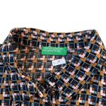 United Colors Of Benetton Blue/Multicolor ButtonUp Shirt Women Size Medium 3-30 Photo 3
