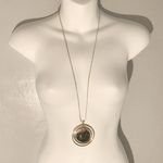 Francesca's  Silver & Gold Two Toned Circular Pendant Necklace Photo 1