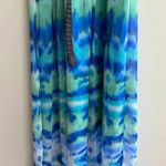Lila Rose Lily Rose Tie-Dye Maxi Dress, Blue and Green High-Neck Dress, Size XS Photo 5