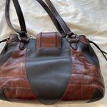 Brighton EMMA Tiny Woven Brown/Black Leather Print D330285 Western Vintage Bag Photo 11