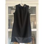 Vera Wang Simply  Dress Womens Size 12 Sleeveless Satin Trim Zip High Neck Shift‎ Photo 2