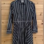Untuckit For Her Size 8/Medium Willow Black White Stripe Long Sleeve Shirt Dress Photo 0