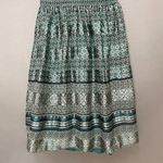 Max Studio  Dress Smocked Top Striped Lined Green Teal‎ Size Medium Shirred Lined Photo 6