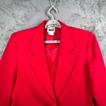 Leslie Fay  Sportswear Blazer 10 Vintage 90s Red Single Button Casual Career Photo 4