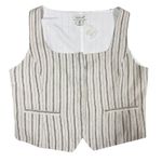 Rachel Zoe  Striped Linen Blend Vest Women’s Size L NWT Tailored Waistcoat Photo 0