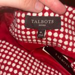 Talbots NWT  Women's Career Red White Polka Dot Wool Blend Tweed Blouse Top Sz 8p Photo 4