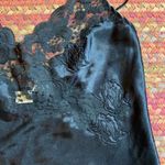 80s VTG VICTORIAS SECRET BLACK SATIN & LACE CAMI LINGERIE DAINTY Size M Photo 1