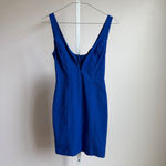 Solemio sz S blue deep plunge going out mini party dress Photo 5