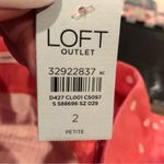 Loft π΅ SALE 3/$25 LINEN 6 inch MID RISE SALMON PINK WHITE POLKADOT SHORTS ZIP Photo 4