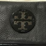 Tory Burch  Pebble Leather Clutch Wallet Fold Over Black Logo Elegant Cocktail Photo 9