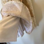 Leslie Fay Ivory Lace Dress‎ Size 6 with Gold Bow Accent Formal Party Bridal Photo 11