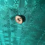 Virgola Italia Shirt Medium Green ShortSleeve Button Up Geometric Collared Retro Photo 3