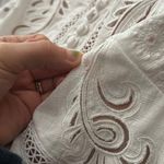 Michael Kors WHITE Floral Embroidered Hemp Eyelet Lace Scallop Mini Dress 0 Photo 15