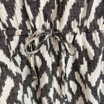 J.Crew Cap Sleeve V-Neck Linen Ikat Shorts Romper Size M Black White Photo 4