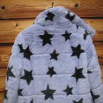 NWT NVLT Women's Short Pile Faux Fur Star Print Jacket Purple Size XS Photo 8