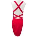 EXPRESS NEW  Red Bodycon Dress L Cut Out Criss Cross Back Cocktail Holiday Party Photo 2