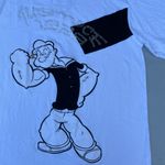 New Vintage 90s Popeyes 1929 White Graphic T Photo 2